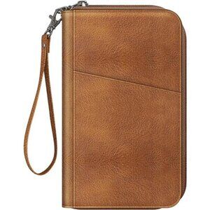 Family Passport Holder Wallet, RFID Blocking Travel Document Organizer